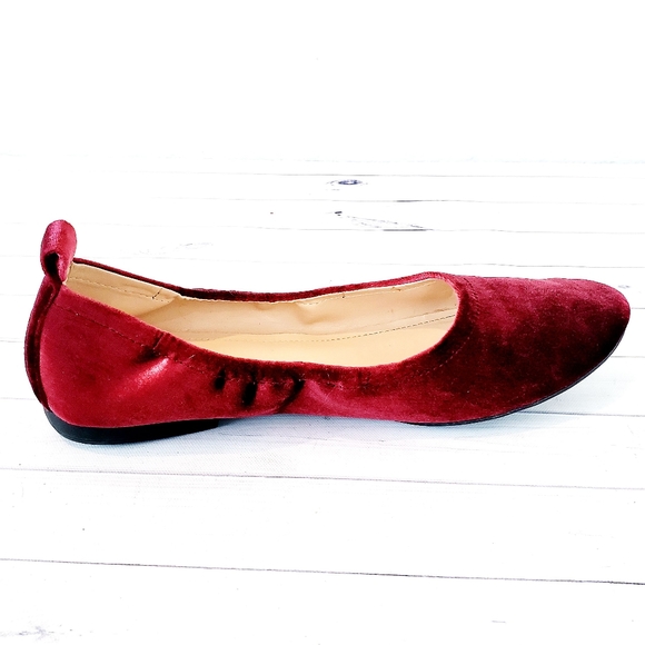 NWOT Nine West Garnham Wine Velvet Ballet Flats - Picture 4 of 5